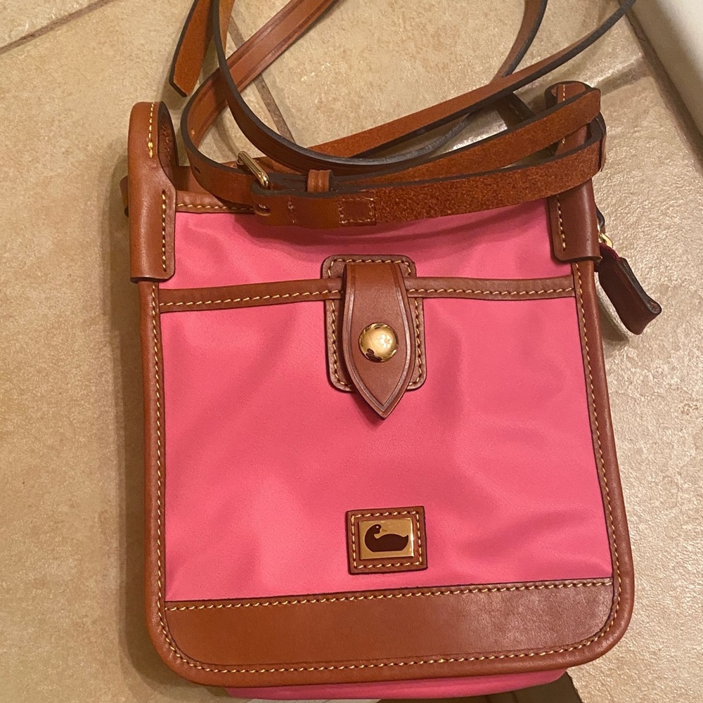 Dooney & Bourke Pink and Brown Crossbody Bag